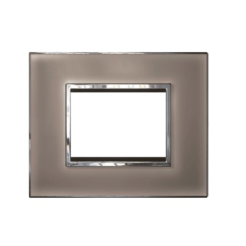 Legrand Arteor Mirror Taupe Cover Plate With Frame, 3 M, 5763 35